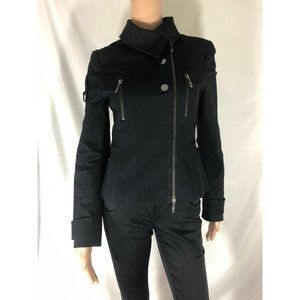 Marciano Women's Suit Set Jacket Coat Full Zip 6 & Pants Shot Low Black 4